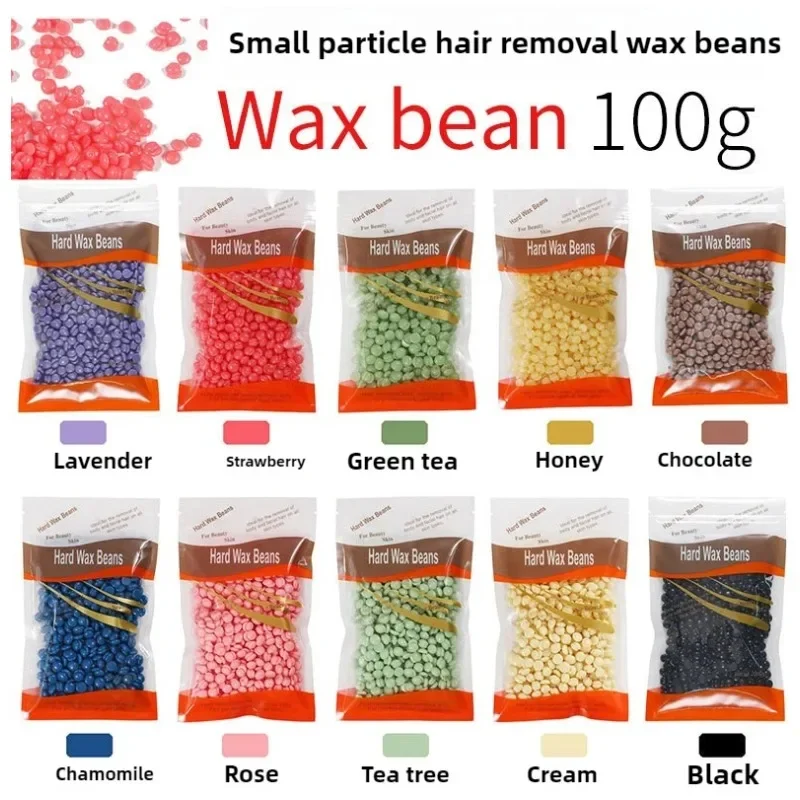 100g Paper Free Hair Removal Wax Beans Solid Hard Hair Removal Wax Particles Whole Body Beeswax Color Bag Beeswax Hair Removal