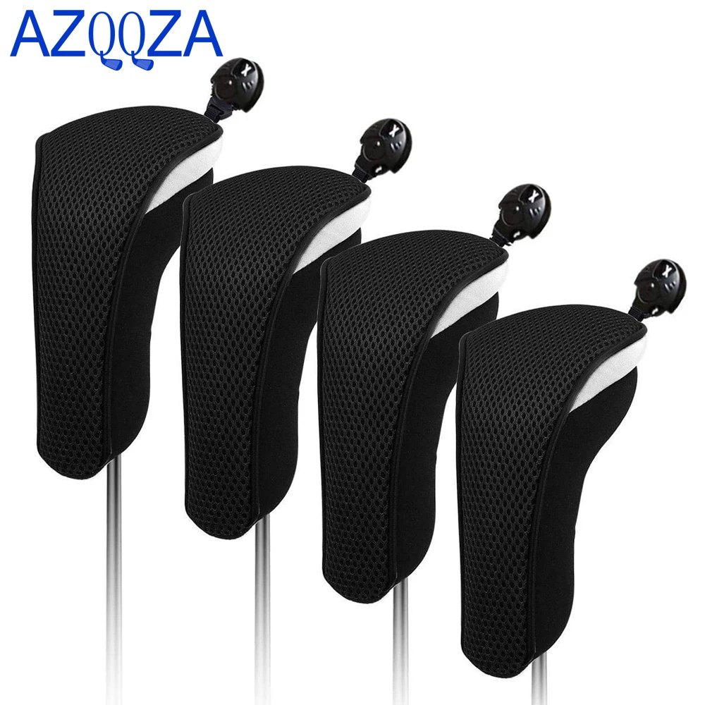 

4pcs/Set Mesh Golf Head Cover Club Headcover Set for Drivers Fairway Woods Hybrid Fit Oversized Club Men Women