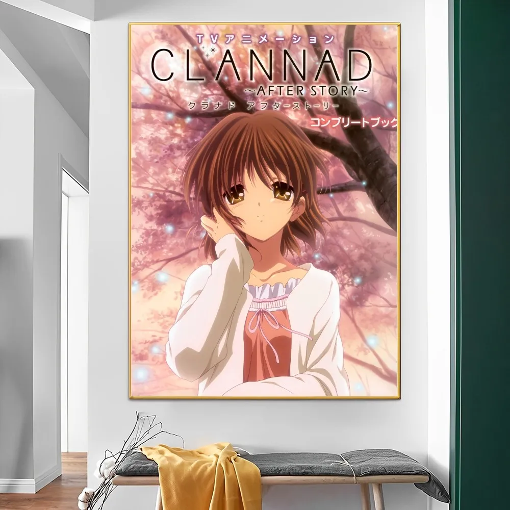 Anime Clannad After Story Poster Self-adhesive Art Poster Retro Kraft Paper Sticker DIY Room Bar Cafe Vintage Decorative