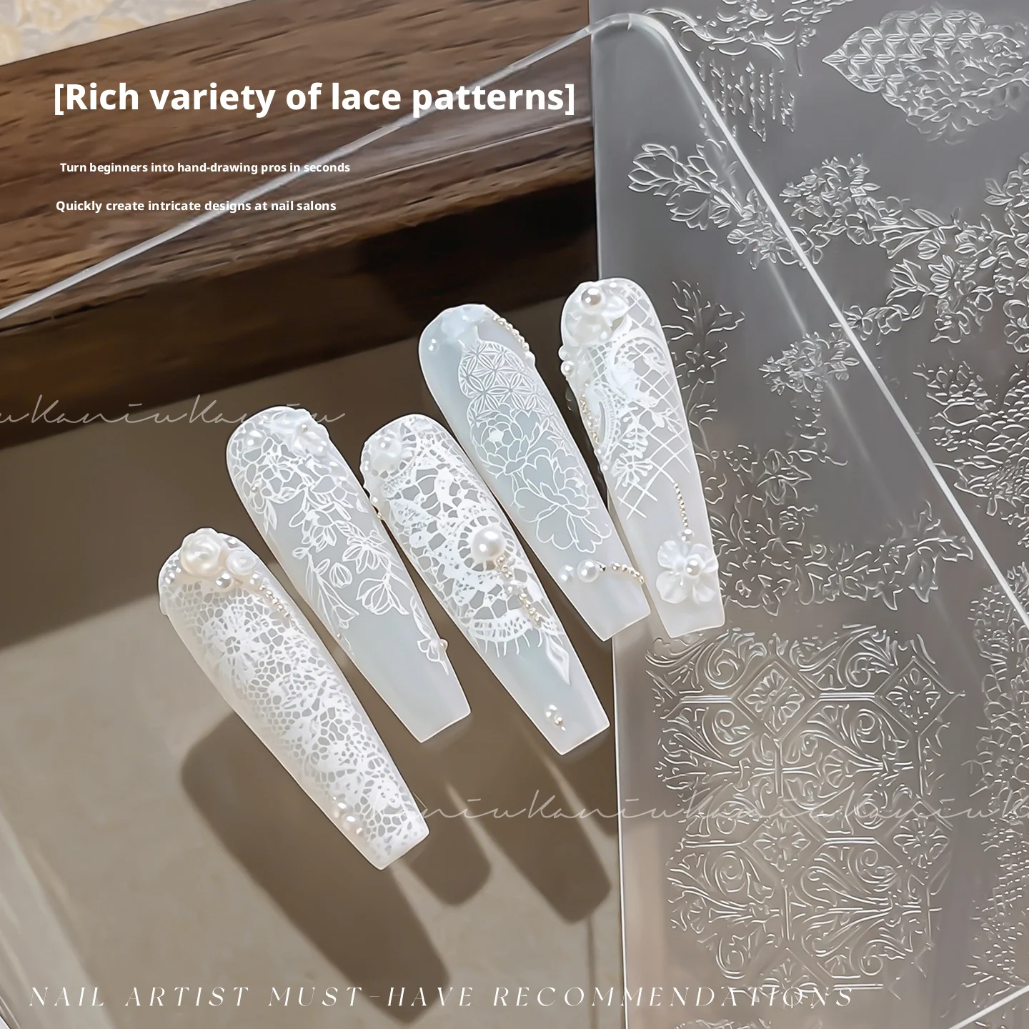 14.5X19CM Vintage Lace Intricate Patterns Lace Texture Irregular Tattered Lace Nail Decora Metal Steel Printing Nail Stamp Plate