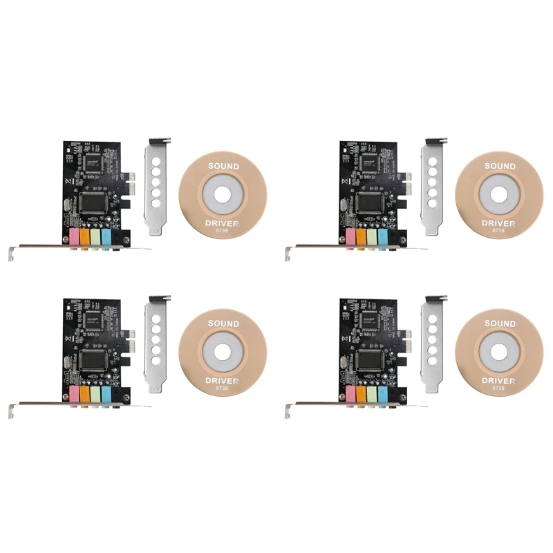 

4X Pcie Sound Card 5.1, PCI Express Surround 3D Audio Card For PC With High Direct Sound & Low Profile Bracket