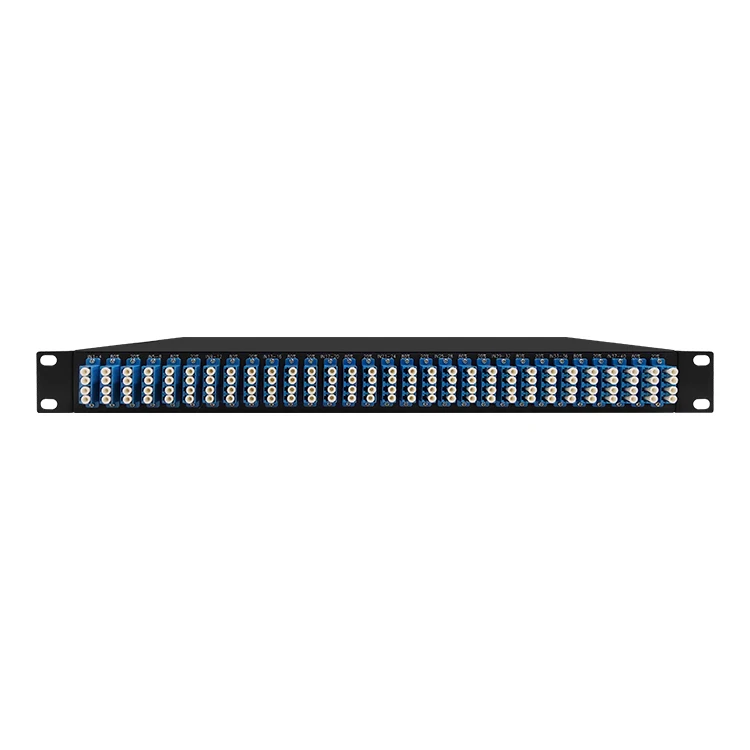 Montagem em Rack de Fibra Única com Porta Monitor, Montagem em Rack, DWDM Mux, Demux 1U, LC, UPC, 50GHz, C21-C60, H21-H60