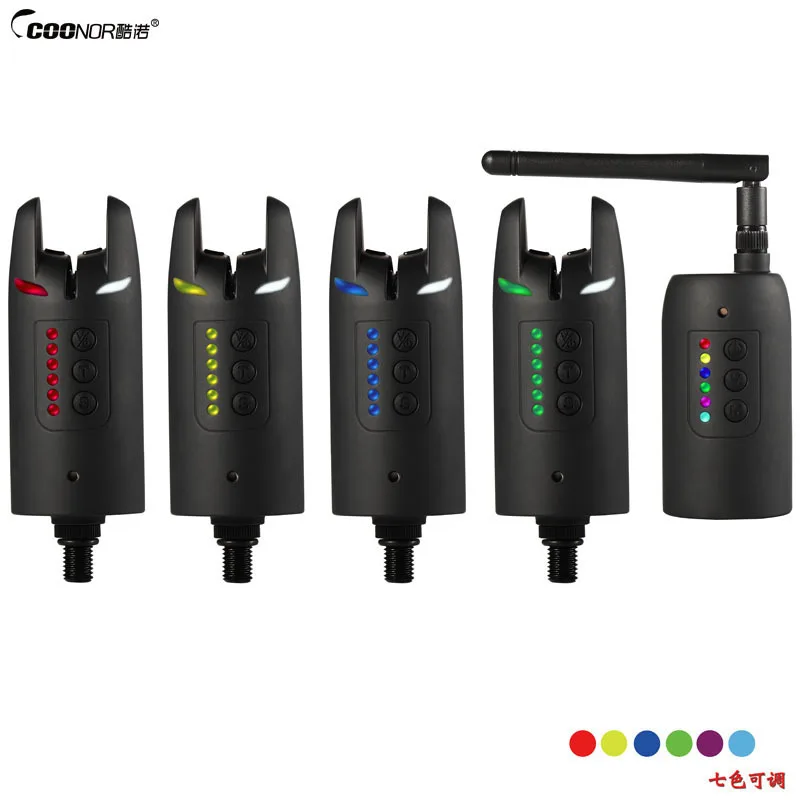 Wireless Digital Carp Fishing  Carp Fishing Alarms Set Bite Alarms Carp Fishing Changeable Color LED Alarm Indicator