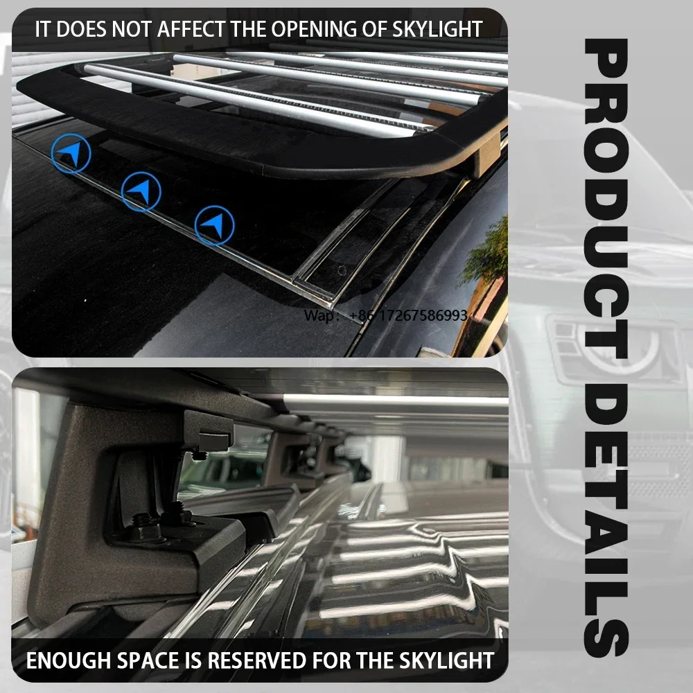 

Багажник на крышу из хромированной стали для внедорожников 4x4, подходит для Land Rover Defender 2020 года, аксессуары для автомобиля, багажник на крышу