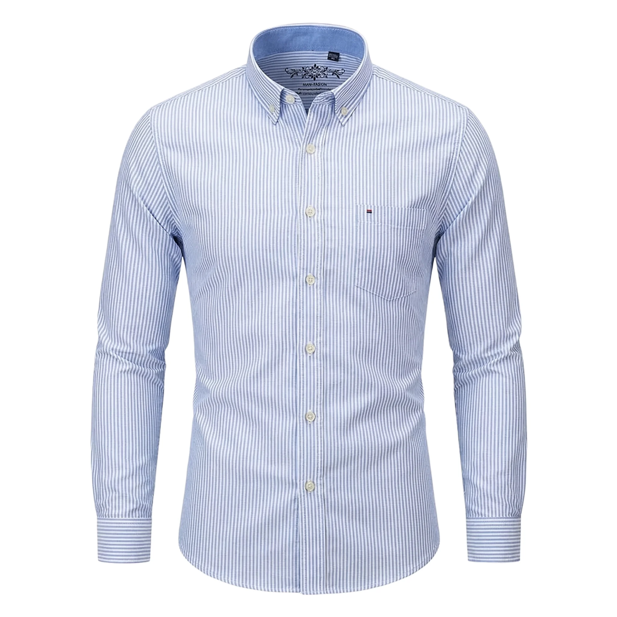 

Men's long-sleeved casual shirt for spring and summer, made of Oxford fabric, trendy and suitable for various occasions.