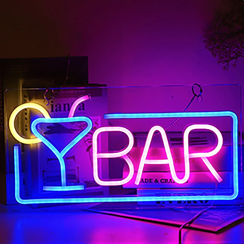 Bar LED-neonreclames Cocktail Bier Koffieverlichting Muurdecoratie Bar Club Winkel Winkel Feest Aangepast bord Drinken Drinken Cafe Winkel OPEN