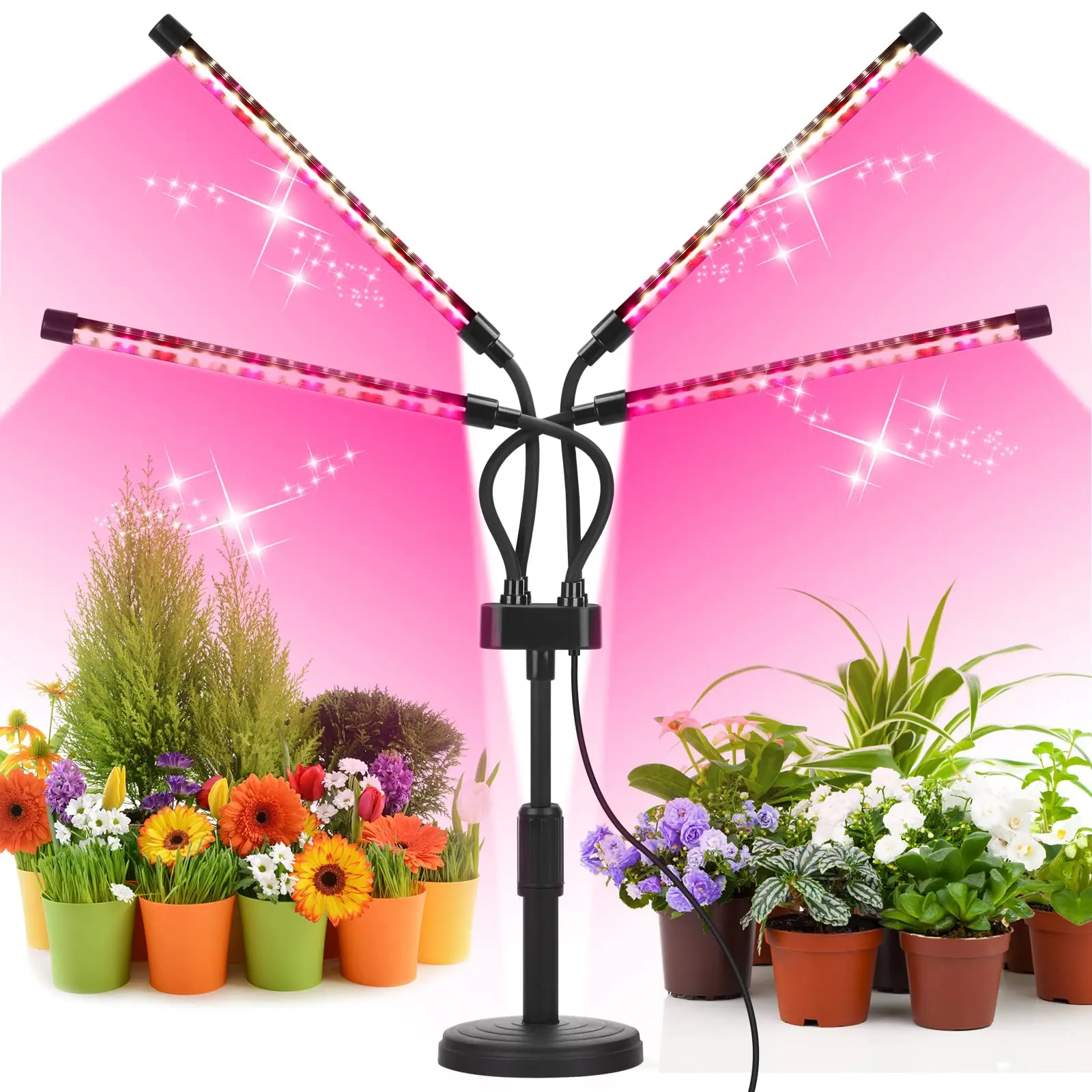 

LED Desktop Stand Grow Light , Plant lights for Indoor Plants with Full Spectrum & Red White for Plant Growing Lamp