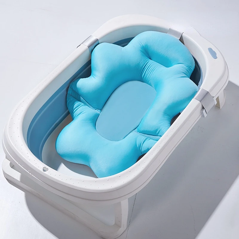 Baby Bathtub Cushion Foldable Baby Bath Seat Support Pad Newborn Bathtub Chair Infant Anti-Slip Soft Comfort Body Cushion Mat