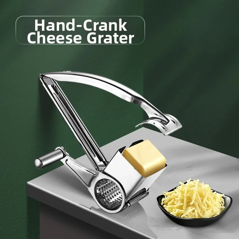 Stainless Steel Cheese Grater Hand Cranked Multifunctional Vegetable Chocolate Carrot Nut Slicer Fast Efficient Kitchen Tools