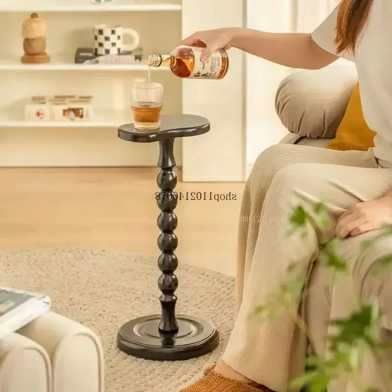 

Винтажный журнальный столик из массива дерева, минималистичный передвижной приставной столик для дивана с местом для хранения для гостиной и спальни