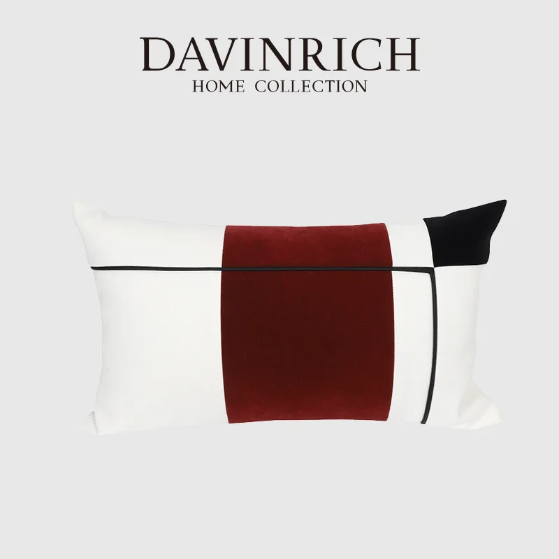 DAVINRICH Modern Italian Balanced Geometric Patchwork Lumbar Pillow Case Hottest Colours Decorative Cushion Cover For Bed Sofa