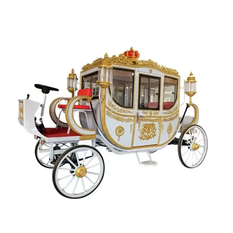 White electric royal carriage sightseeing wedding wedding photography scenic spot photo carriage
