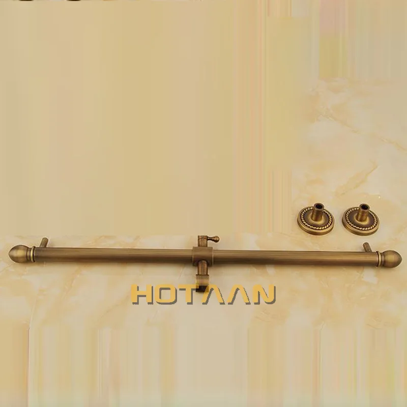 Antike Messing farbe Solide Kupfer Made Dusche Rutsche Schiene Bar Halter Einstellbare Clamp Halter Halterung
