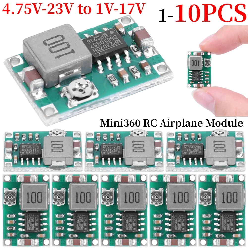 1-10pcs Mini360 RC Airplane Module Mini 360 DC Buck Converter 2A Step Down Module 4.75V-23V to 1V-17V 17x11x4mm LM2596