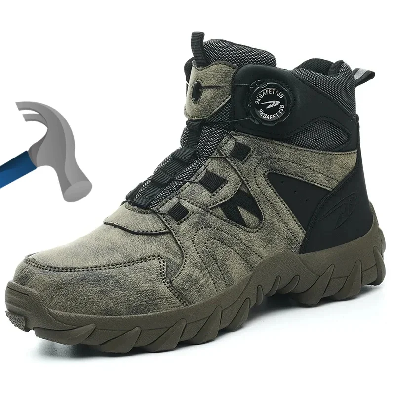 New Men's Safety Boots Work Boots Anti-smashing Anti-puncture Men Boots High Top Outdoor Safety Shoes Protective Steel Toe Shoes - view 6