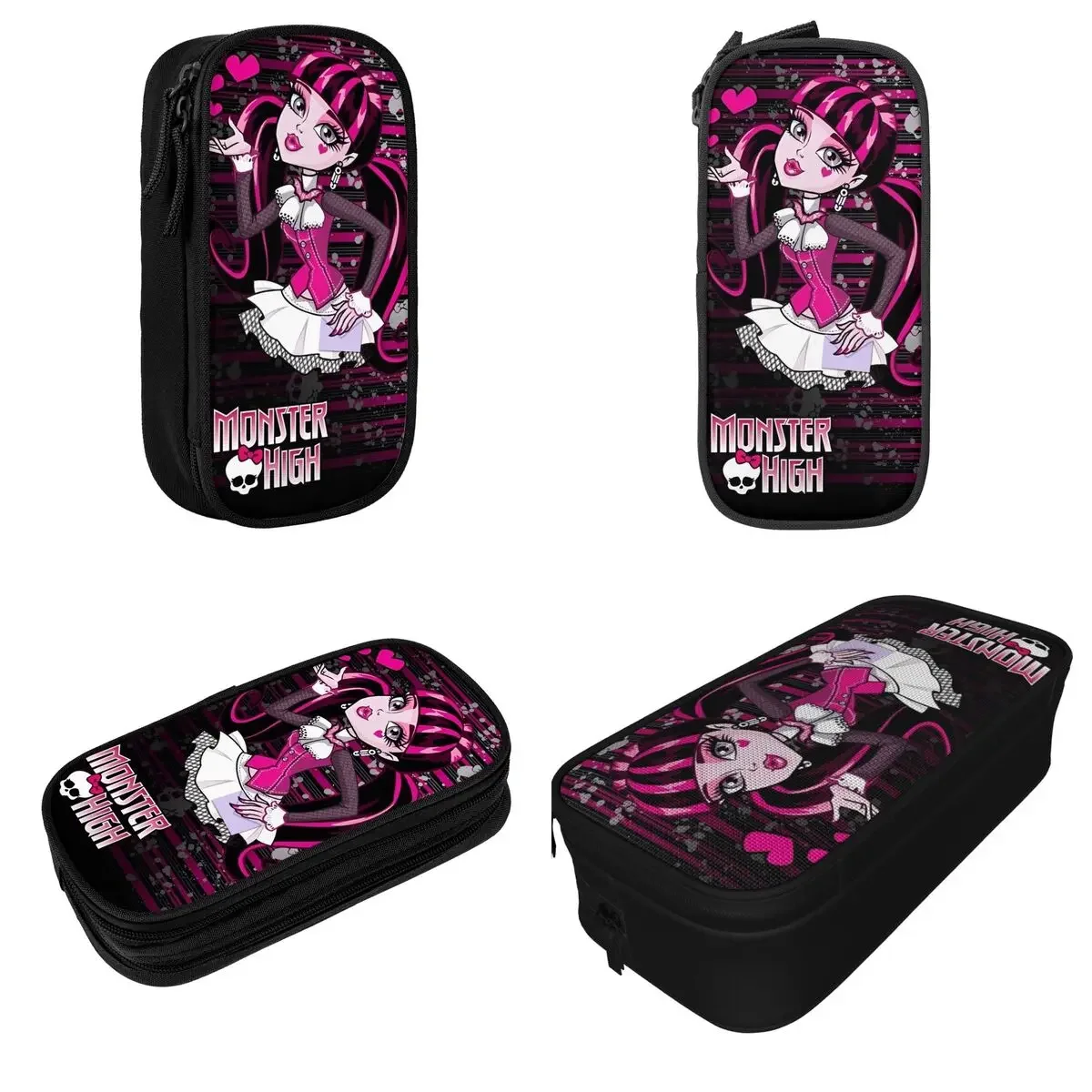 Monster High Anime Draculaura Pencil Case Cartoon Funny Pen Box Bags Girls Boys Big Capacity Students School Gift Pencil Pouch