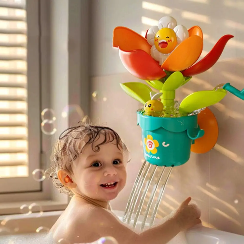 Cartoon Sunflower Shower Bath Toys Blooming When Watering Creative Toddler Bath Toys Funny Water Spray Squirt