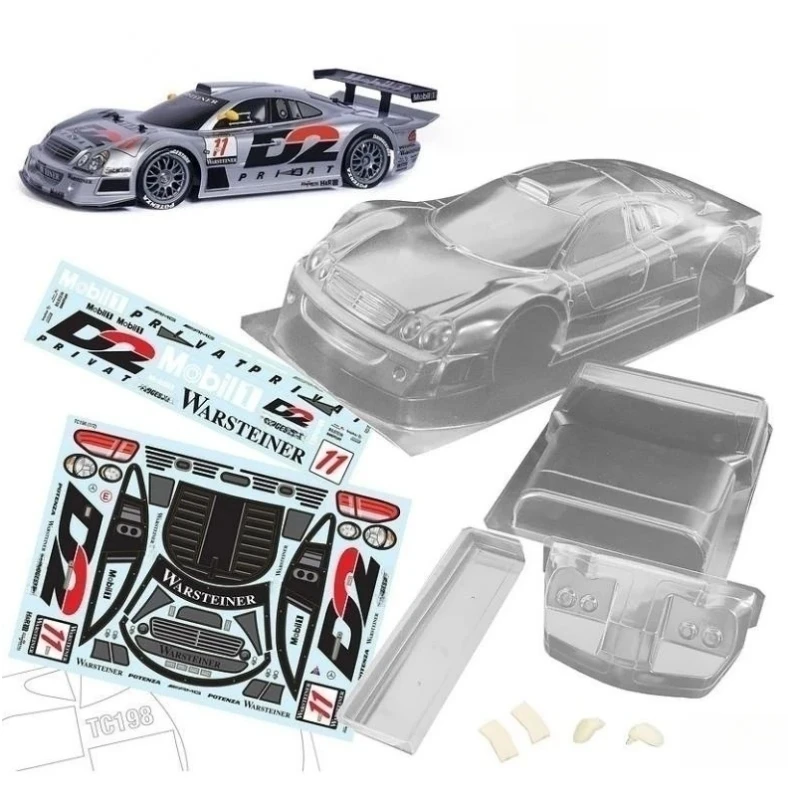 1/10 Benz CLK GTR Clear Body Car Shell sets,190mm width,258mm RC Drift Chassis for Tamiya TT-01 TT-02 Kyosho