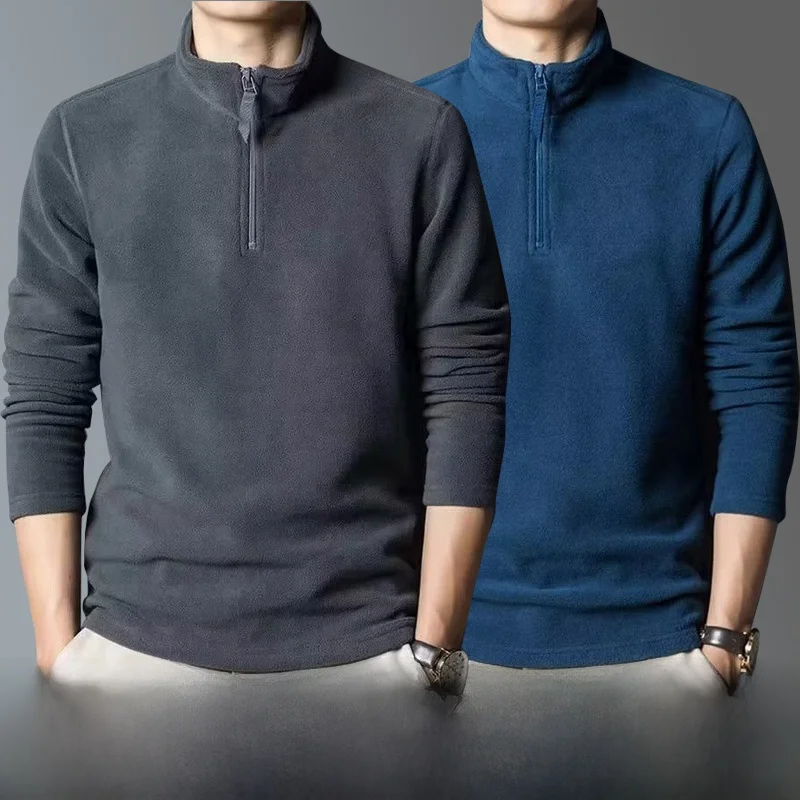 

Men's Hoodie Jaet f Zipper Fce Lined Stand Collar Warmth Youth Faion Winter Outerwear Thiened Long Sve T-irt