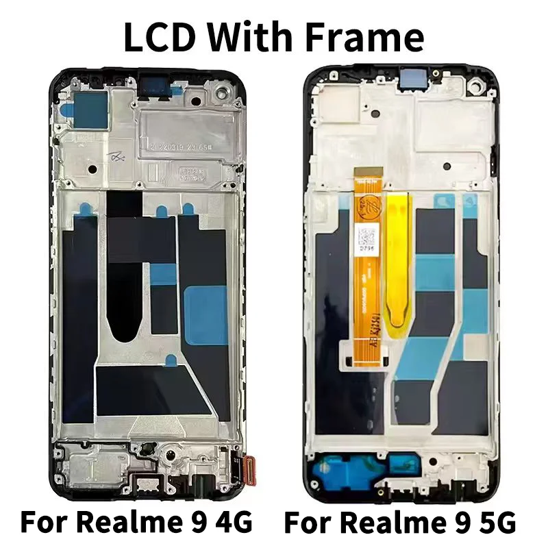 Wyświetlacz AMOLED do OPPO Realme 9 RMX3521, ekran dotykowy, digitizer, kompletny moduł z ramką do Realme 9 5G RMX3474 — zdjęcie produktu 5