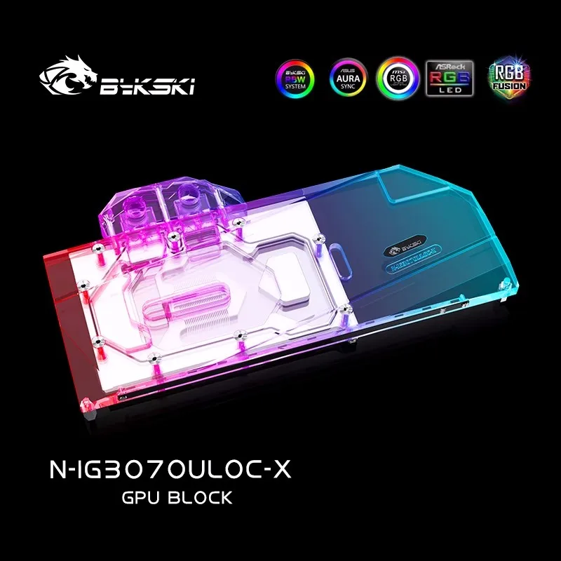 

Блок графического процессора Bykski для красочных iGame RTX3070 Advanced OC, жидкостный охладитель для видеокарты, радиатор водяного охлаждения ПК N-IG3070ULOC-X