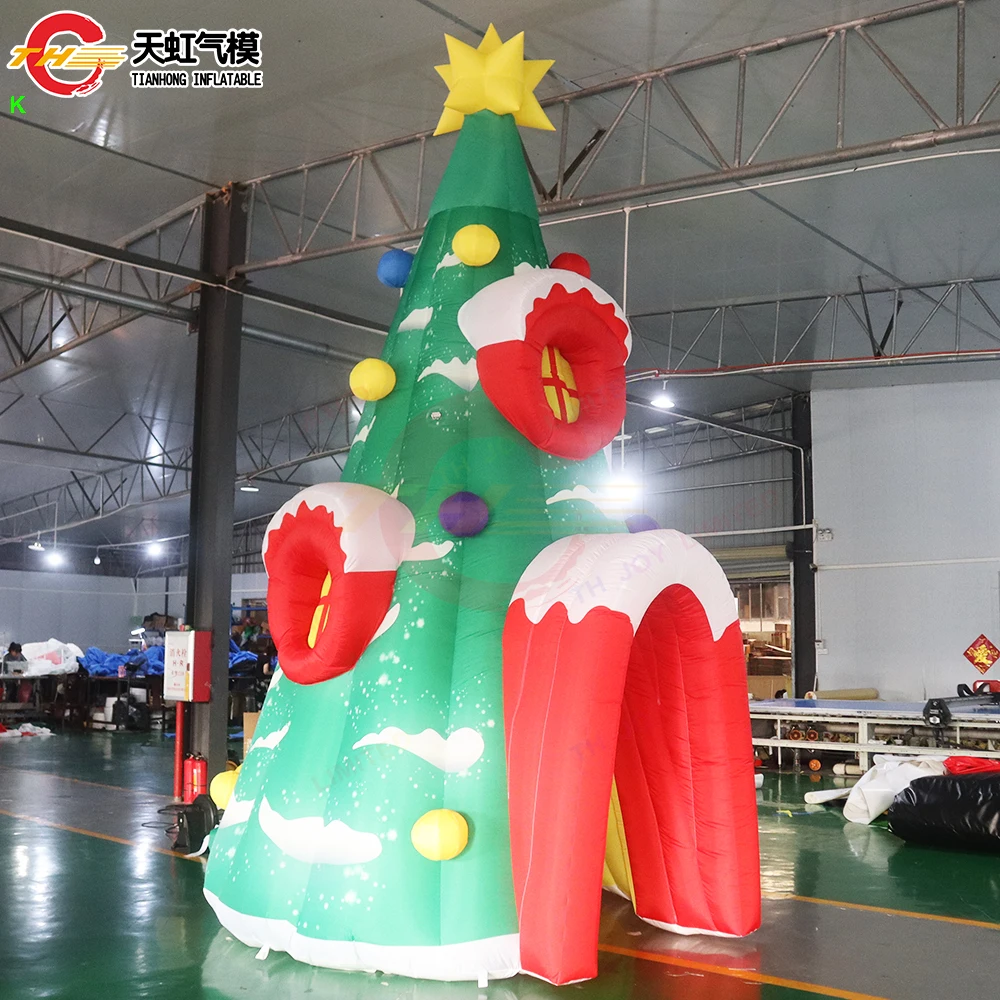 Fast Shipping 6m-19ft High Inflatable Christmas Decoration Tower Tent Outdoor Inflatable Christmas House Santa Grotto for Sale