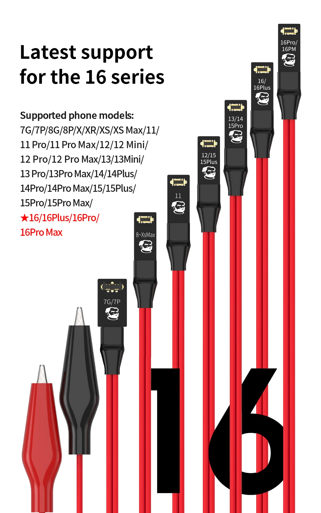 【MECHANIC】 Phone Power Air Boot Line DC Power Supply Test Cable for IPhone X 1112 13 14 15 16Pro Max Motherboard Activation Cord