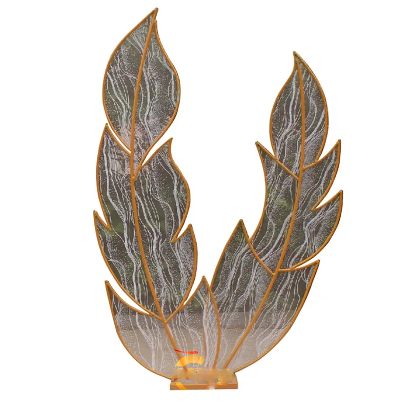 Creative Stage Decoration Lace Feather Screen Road Lead Wedding Props Wrought Iron Background Screen