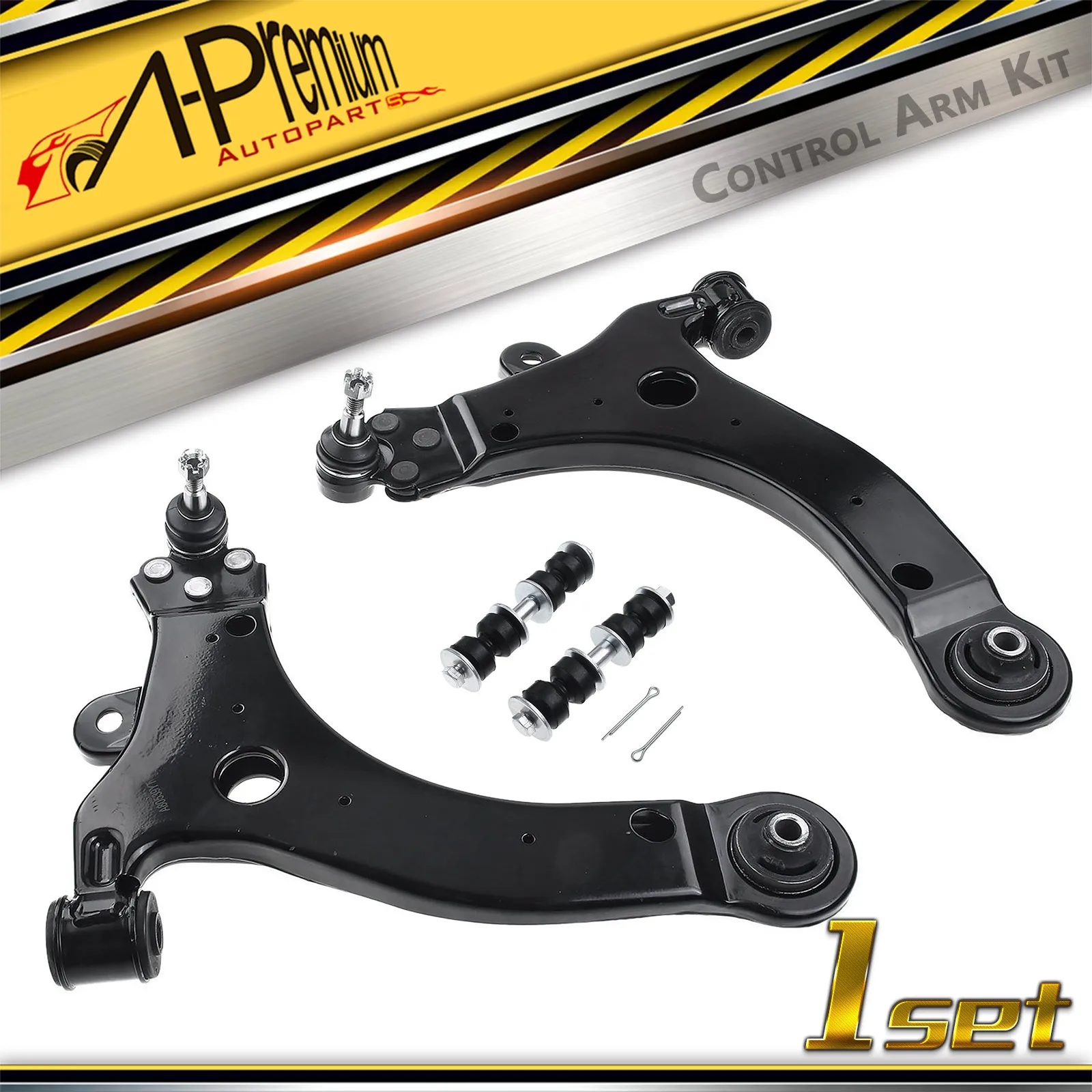 A-Premium 4x Front Lower Control Arm & Sway Bar Links for Chevrolet Impala 2006-2013 Buick Regal 1997-2004 Century Saturn Relay
