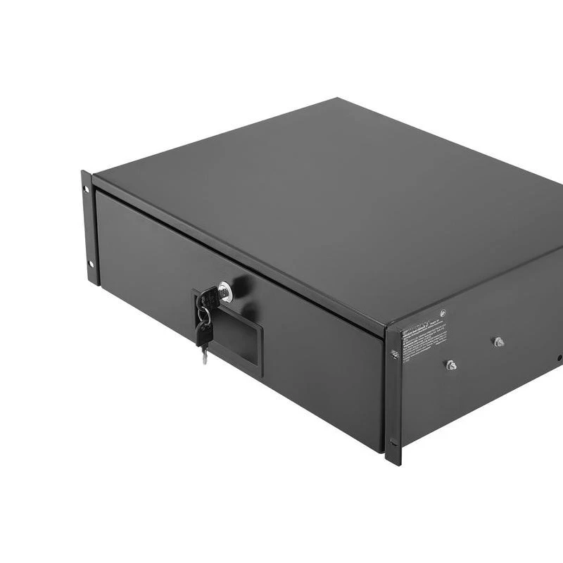 

3U rack drawer, 22.68 kg, lockable server cabinet enclosure, sliding drawer with lock and cable management holes, for 482 mm network equipment server AV rack or cabinet enclosure