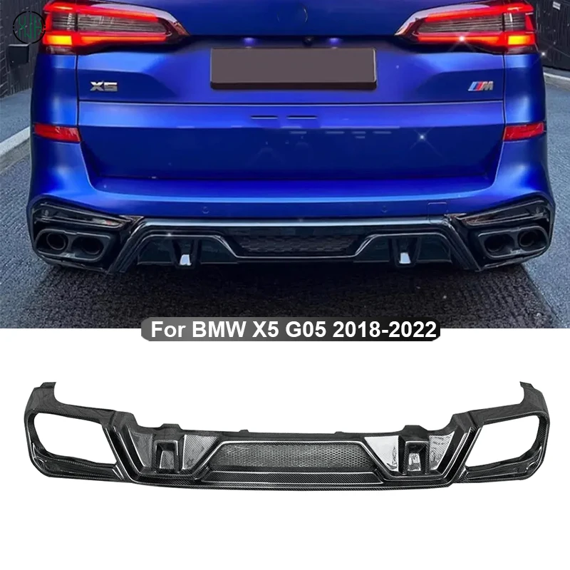 Carbon Fiber For BMW X5 G05 2018-2022 Car Rear Bumper Lip Diffuser Spoiler Parts L Style Upgrade Body kit Car Accessories