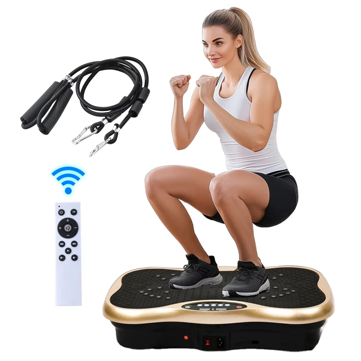Picture 6: Whole Body Vibration Plate, 53x32x13cm ABS Steel Bluetooth Fitness Machine, Slimming Shaker Plate, Home Gym Exercise Equipment