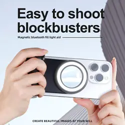 Magnetic Hand Grip Bluetooth Shutter with Fill Light and Mirror Handheld Selfie Booster Capgrip for iPhone HUAWEI Xiaomi