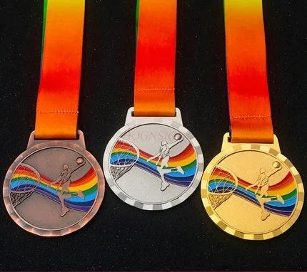 레인보우 농구 메달 일반 금박 학교 덩크 슈팅 육상 게임