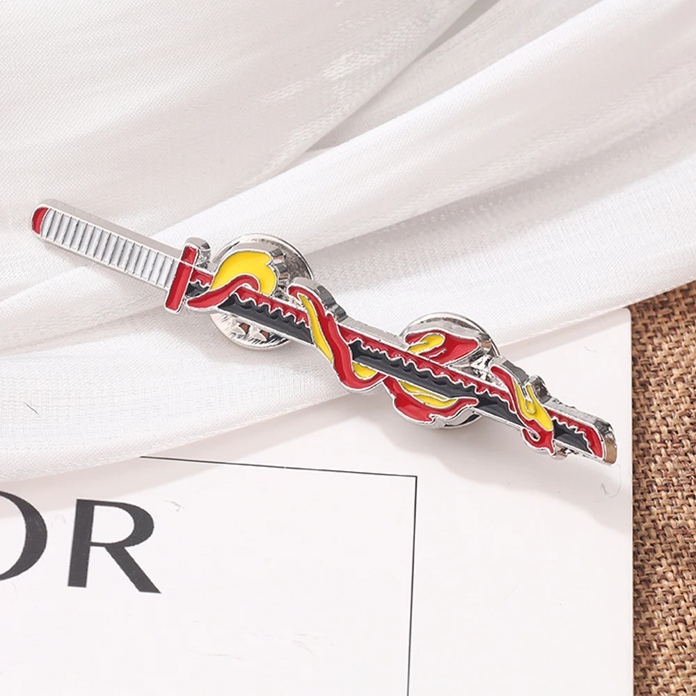 15pcs Anime Demon Slayer Team Sword Enamel Brooch Metal Pins Cloth Backpack Badge Cosplay Jewelry Accessories Gift For Friends