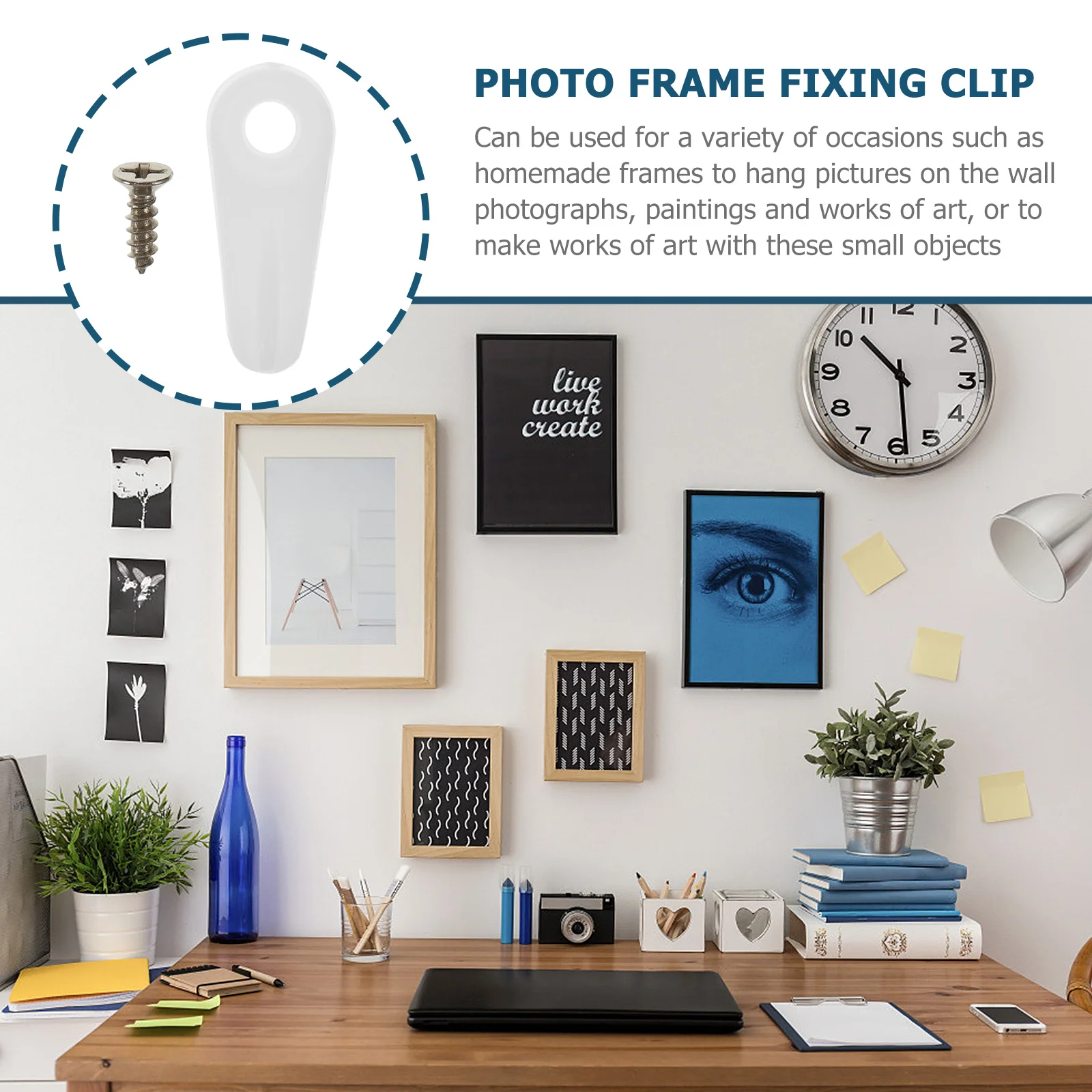 

100pcs Plastic Backplate Clips For Picture Frames Durable Photo Frame Fixing Kit Turn Buttons Hanging Accessories Wall Art