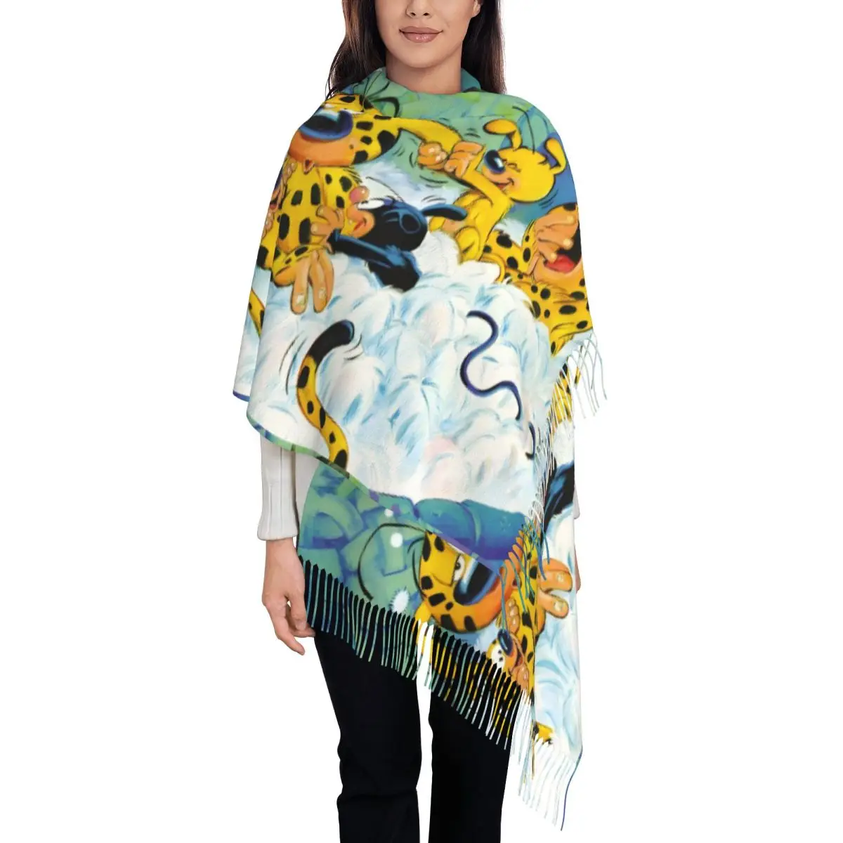 

Custom Print Marsupilami A Family Scarf Men Women Winter Warm Scarves Comic Classics Shawls Wraps