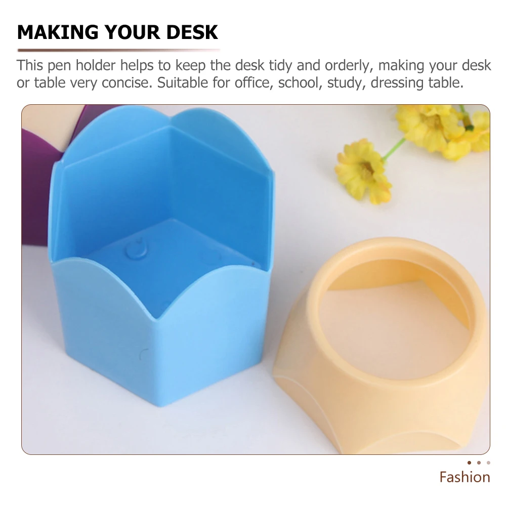 

8Pcs Colorful Pencil Holder Stand ABS Material Desktop Pen Storage Cup for Makeup Eyeliner Lipstick Crayon Organizer