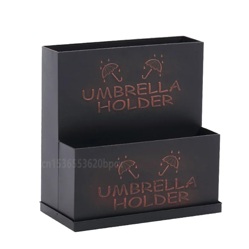 

Metal Umbrella Stand Home Creative Large Capacity Double Deck Umbrella Storage Rack Hotel Lobby Commercial Umbrella Bucket