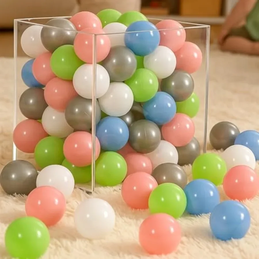 Bolas de bola 100 bolas de color caramelo 5,5 cm bolas de plástico suaves sin BPA para parque infantil de bolas de bebé y casa de rebote Sen a prueba de golpes