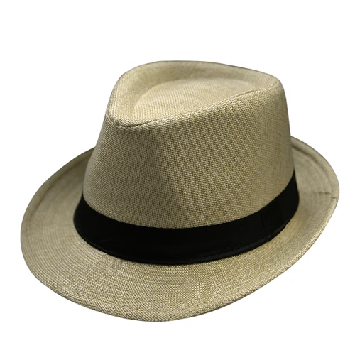 Imagen 2 del producto Sombrero Fedora de verano para hombre, moda elegante, Vintage, negro, mujer, blanco, ala roja, Top Panamá, Jazz, playa, gorra clásica Unisex