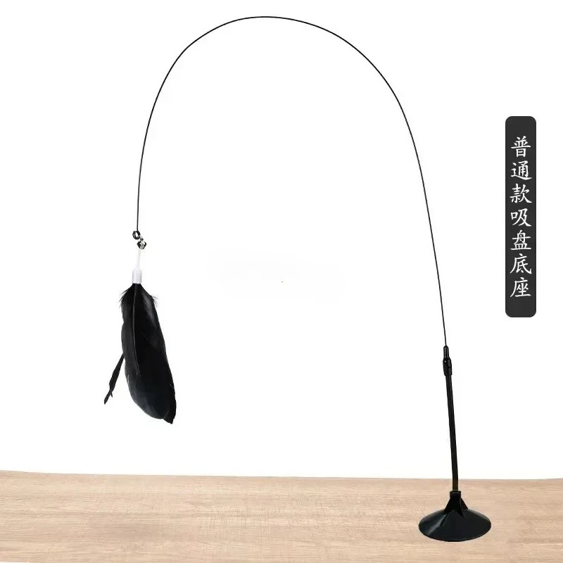 1Pc Cat Teaser Stick Interactive Toy Feather Teaser Stick Wand Pet Feather Refill Replacement Catcher Product For Cat Exercise