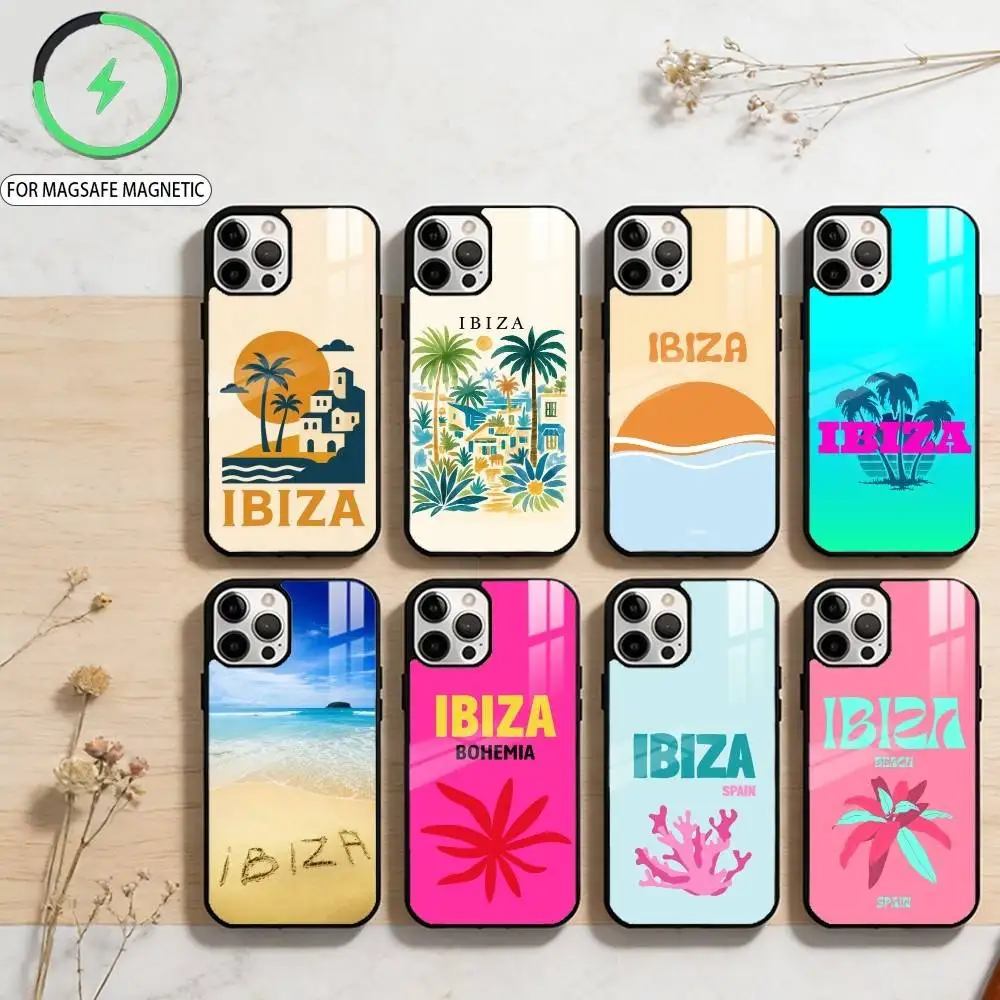 

Bali Ibiza Capri Bondi Palm Phone Case For iPhone17,16,15,14,13,12,11 Plus,Pro Max Magnetic For Magsafe Wireless Charging