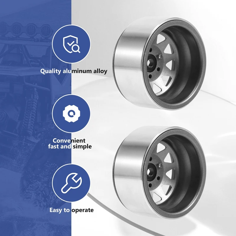

tackle 4PCS Wagon 1.9 Metal Beadlock Wheel Hub Rim for 1/10 RC Crawler Axial SCX10 90046 TRX4 D90,2