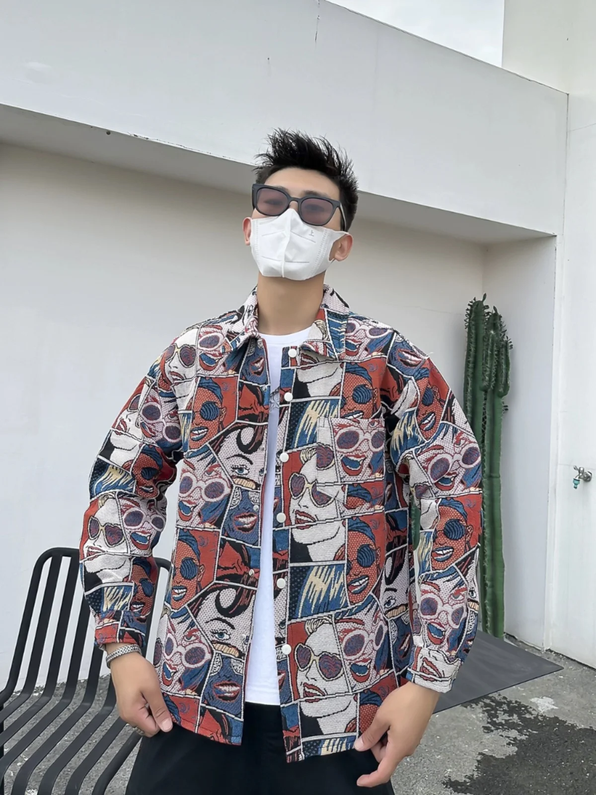 

Осенняя новинка, свободная мужская одежда с воротником irt в стиле аниме, корейская верхняя одежда для пар, модный длинный топ све