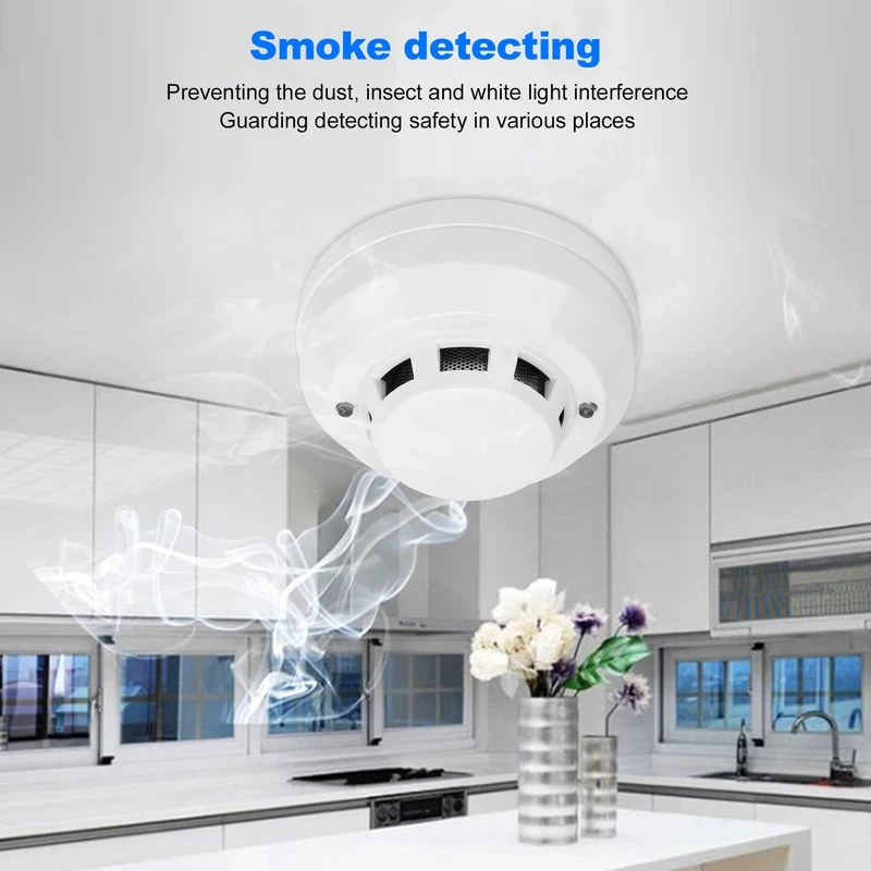 警報器-煙感知器-煙警報器-高感度セキュリティ検知器-赤色ledインジケーター付き音光警告装置