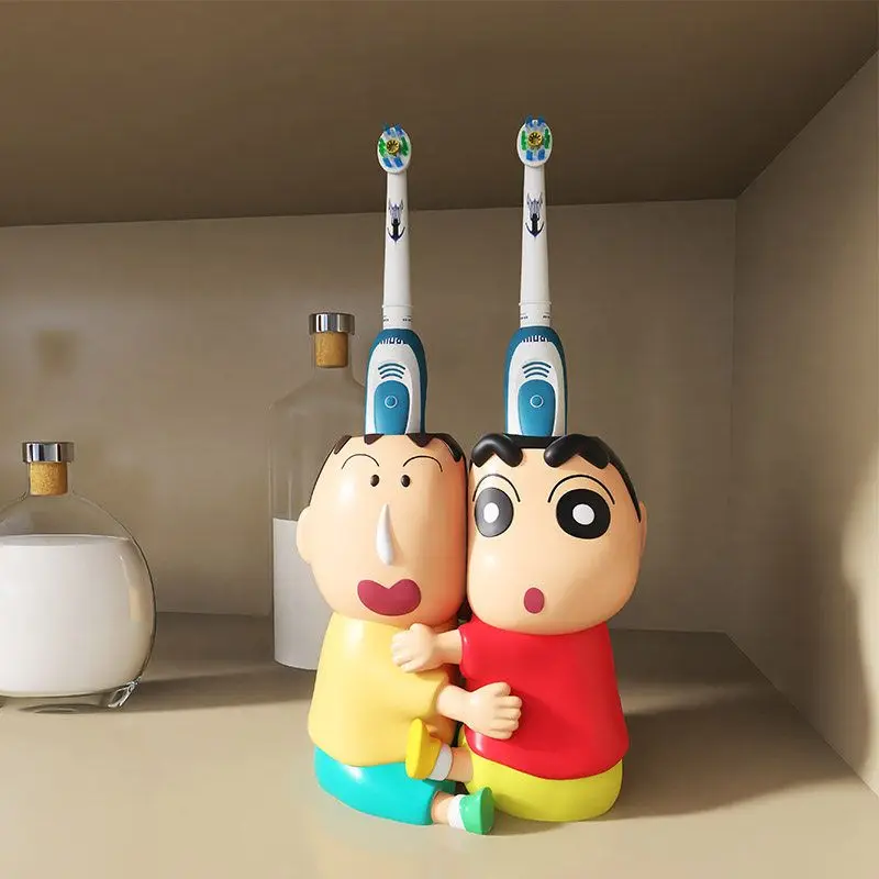 2026 New Model Crayon Xiaoxin Ai Hua Home Bathroom Toilet Seat Couple Electric Toothbrush Storage Rack Cartoon Decoration Item