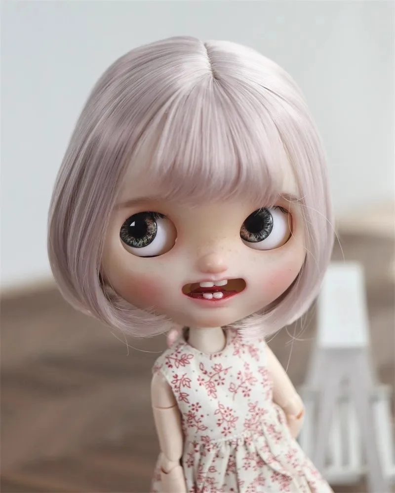 

BJD Doll Short Hair Wig Toys Girls 1/3 Blythe baby Da Tou Diandian Brown High Temperature Silk Multi-colored Doll Accessories