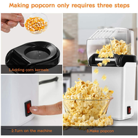 Best-2X Air Popcorn Popper Maker, Electric Hot Air Popcorn Machine-1200W, Oil-Free US Plug