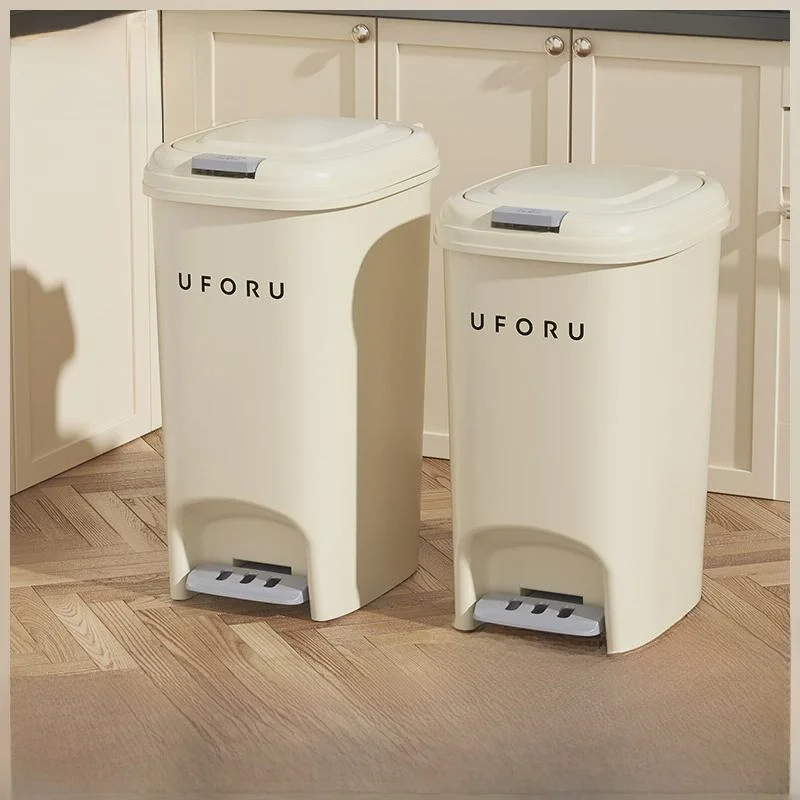 

Large Capaci Foot Pedal Tra Can Ele Living Room Bedroom Batoom Household Waste Bin with Lid High Aesthetic Value